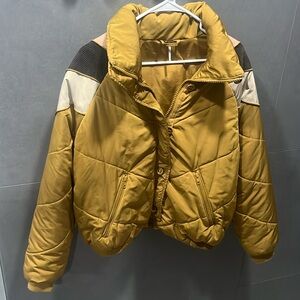 Free People Chevron Mustard Puffer